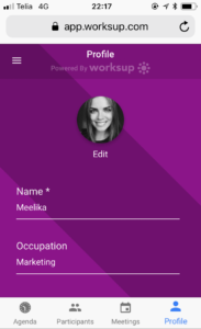 Event networking app Worksup